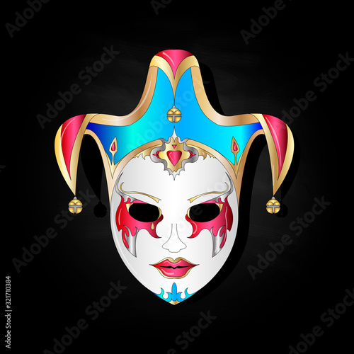 Face mask joker style. Isolated vector illustration on white background