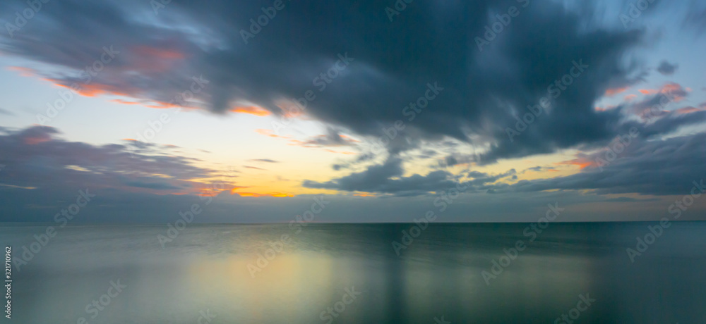 Sunset over Gulf of Mexico from Caspersen Beach in Venice Florida