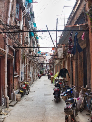 Photography The old traditional house at the back alley in shanghai china