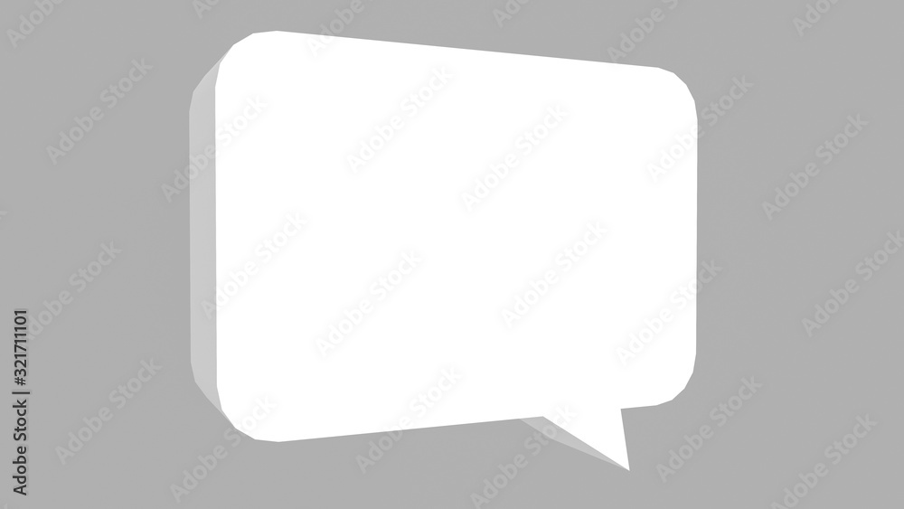 3D render illustration of word balloon icon symbol of communication 3D render illustration of word balloon icon symbol of communication