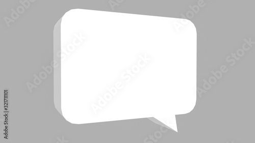 3D render illustration of word balloon icon symbol of communication