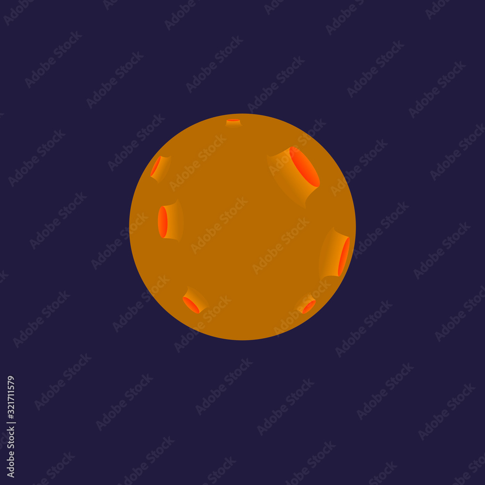 Planet with Craters Planet with Craters