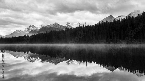 Misty Lake Reflections
