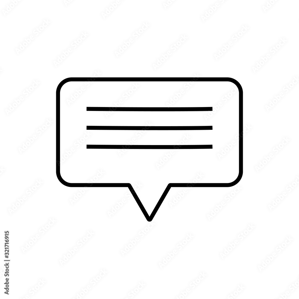 Message outline icon. Symbol, logo illustration for mobile concept and web design. Message outline icon. Symbol, logo illustration for mobile concept and web design.