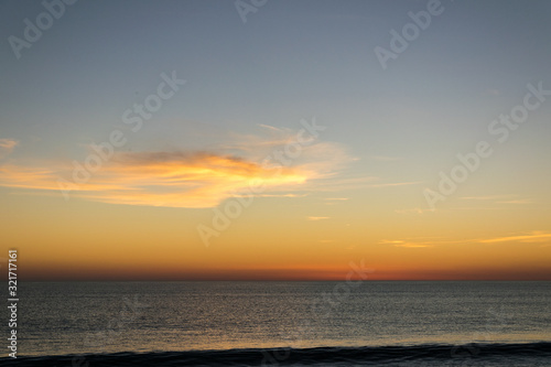 Beautiful sky in a sunset on the beach.