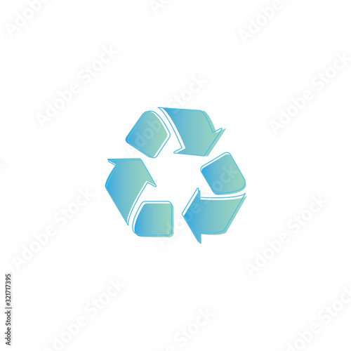 Vector illustration of a waste recycling sign in trendy mint color