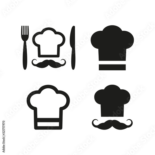 Chef icons on white background.