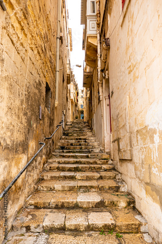stairs in narrow street in Malta
