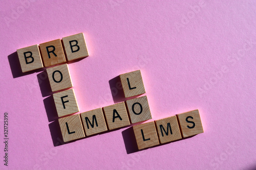 Acronyms in crossword form, internet slang