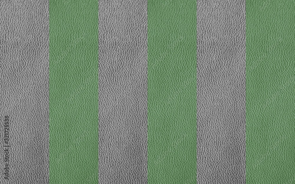 Fototapeta premium The texture of genuine leather is gray and green.