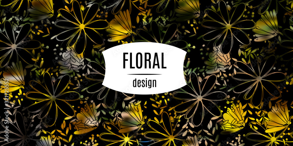 Decorative floral ornament design. Luxury gold pattern