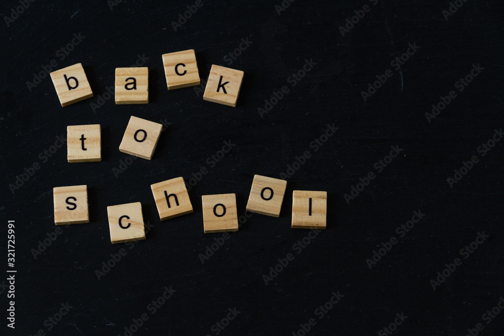 Back to School in wood letter blocks. Back to School in wood letter blocks.