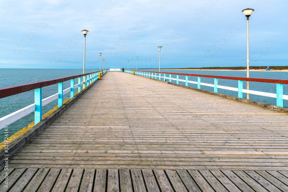 View of a beautiful walking pier.