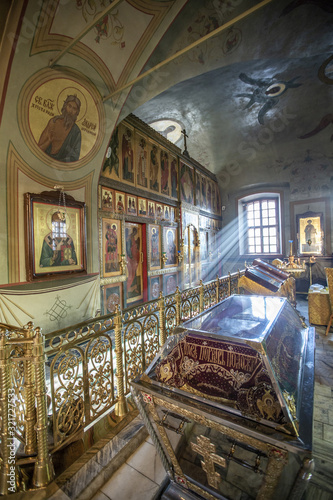 Interior of the Temple of the Life-Giving Trinity In Sheets. Built in the 17th century. Moscow, Russia