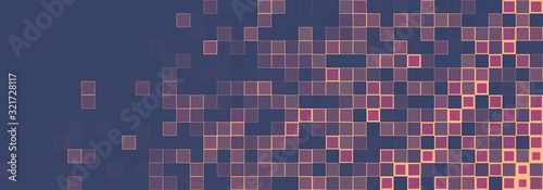 Dark blue background with faded red mosaic. Vector pattern