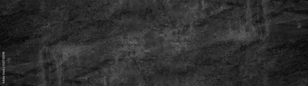 Black gray marbleized background panorama banner marble - obrazy, fototapety, plakaty 