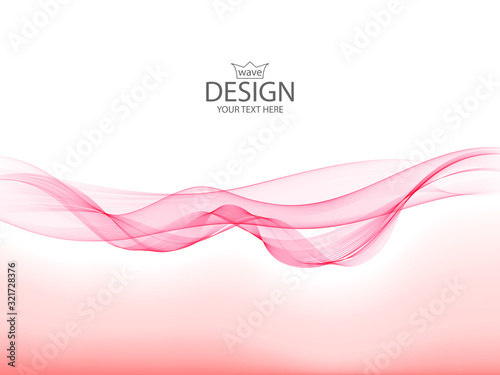 Vector abstract pink wave background. Romantic pink wave.