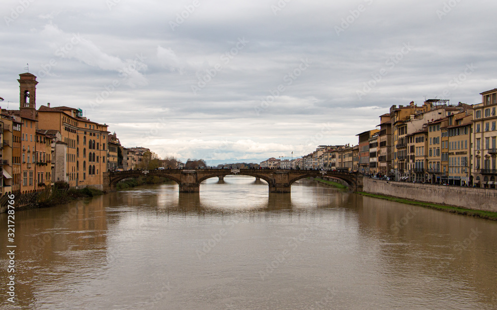 Naklejka premium Firenze: veduta del Ponte Vecchio