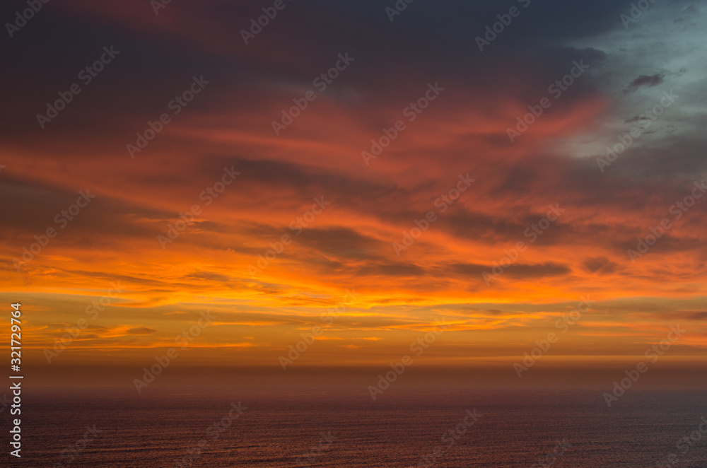 Orange sky after sunset
