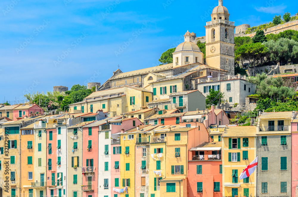 Beautiful Ligurian coast of Italy .Portovenere. Cinque Terre.