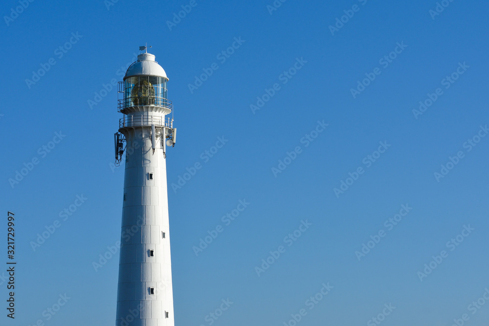 Slangkop Lighthouse Tower With Clear Blue Sky, Cape Town, South Africa