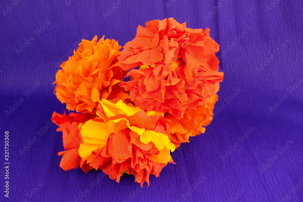 Φωτογραφία Day of the dead flowers made out crepe paper and a pipe cleaner, Flower used in