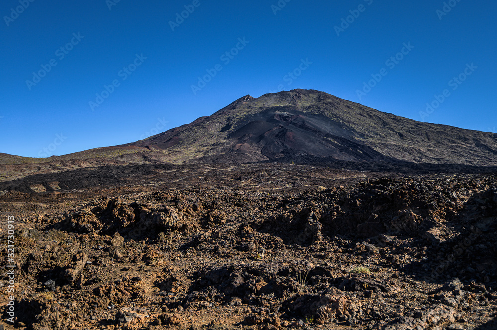 Rock formations made by voolcanic lava. Teide National Park. Tenerife, Canary Islands