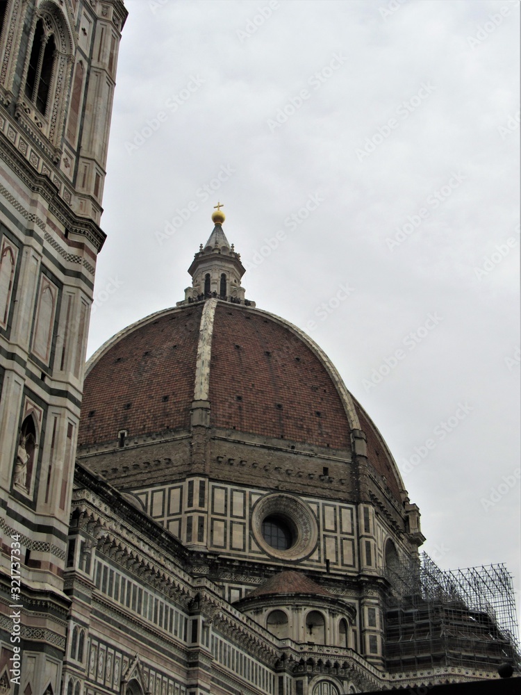 Fototapeta premium View of the Florence Cathedral under construction in Italy