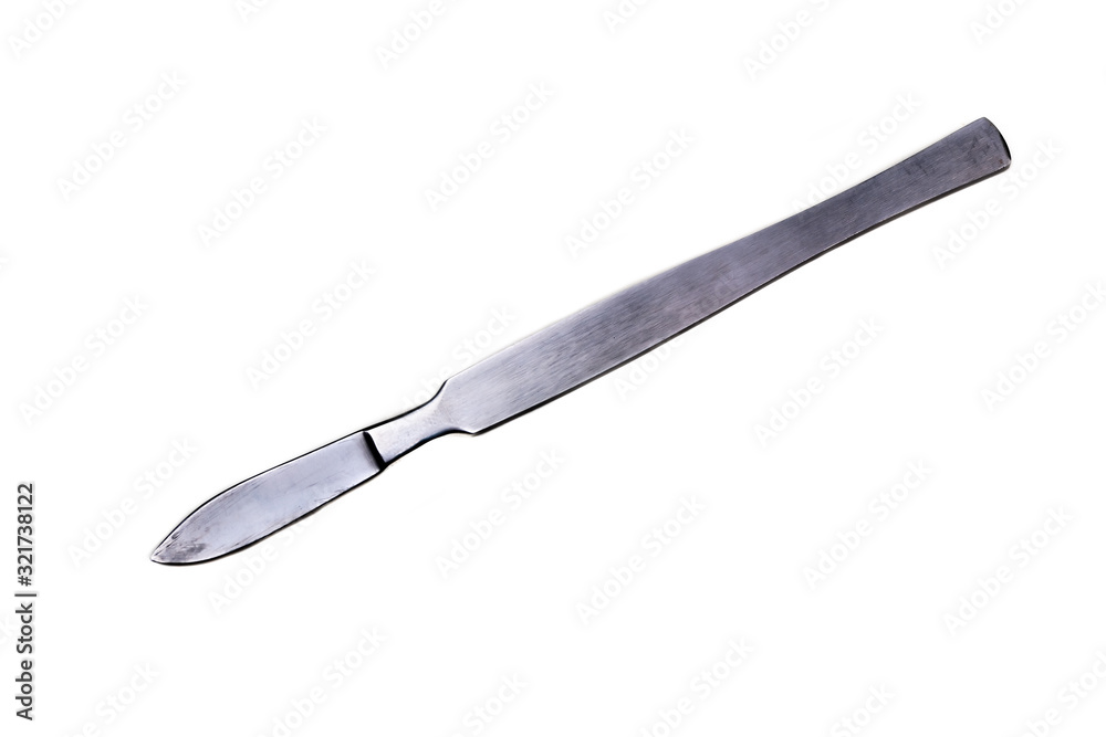 Surgical metal scalpel isolated on white background Surgical metal scalpel isolated on white background