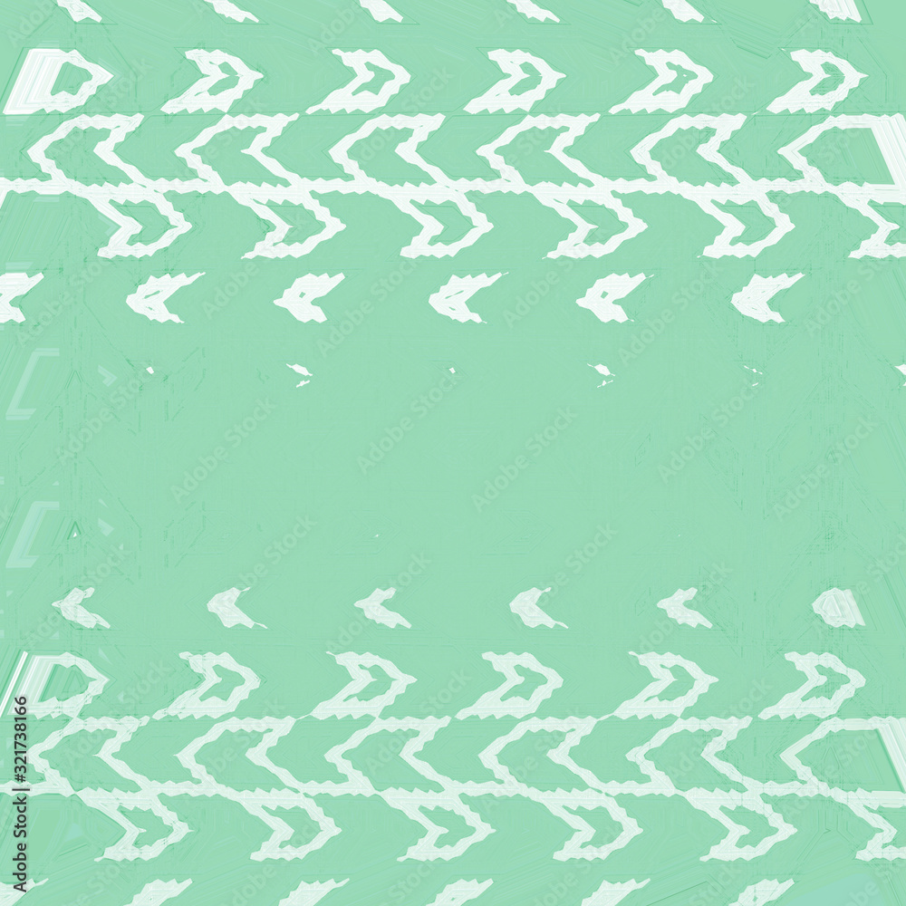 Nature design with flying leafs. Teal or mint green frame stripe Nature design with flying leafs. Teal or mint green frame stripe