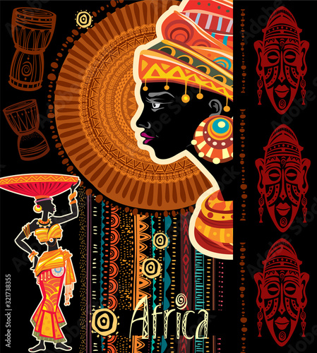 Template with Africans motive