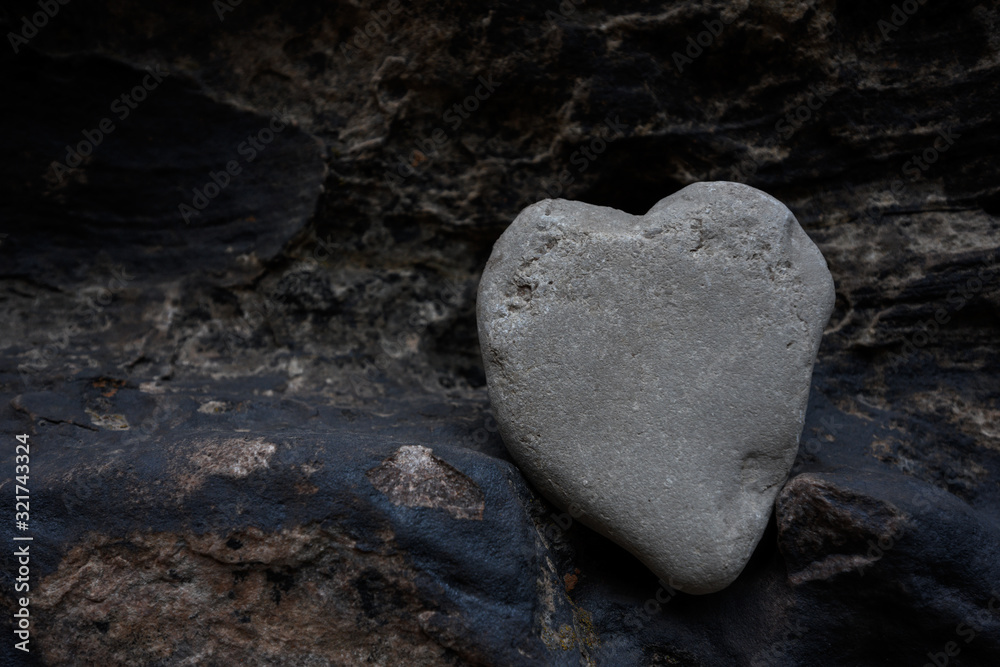 Obraz premium Heart of Stone With Copy Space Left