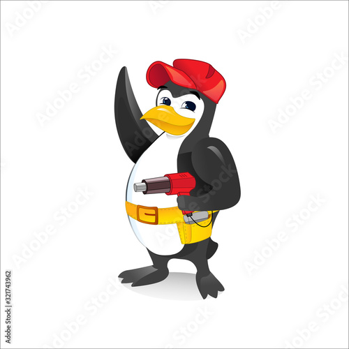 Penguin mascot character vector design