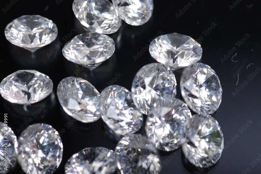 Close up shot of beautiful brilliant crystal zirconia diamond beads for jewelry 