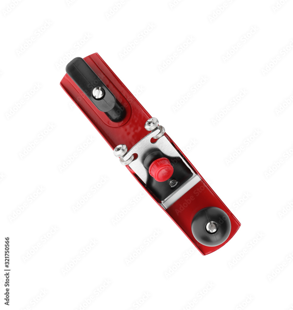 Fototapeta premium Modern jack plane isolated on white. Carpenter's tool