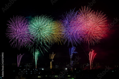 Matsudo fireworks in Japan from the top of buildings