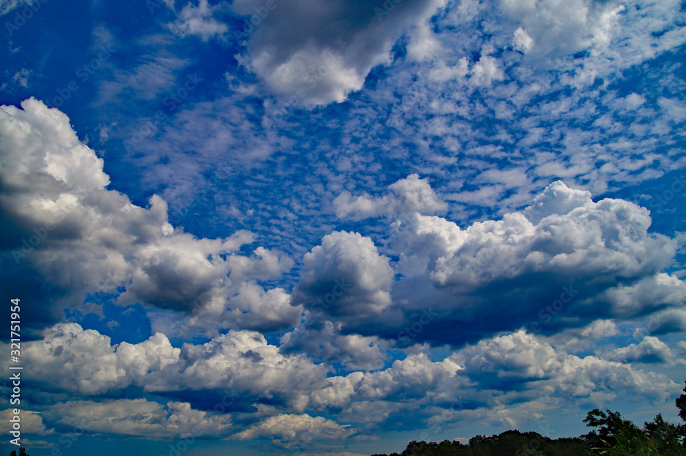 Autumn blue sky with white clouds Autumn blue sky with white clouds
