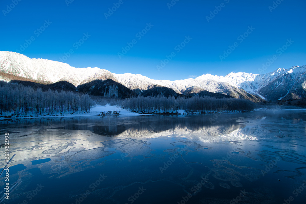 北アルプス, 上高地, 青, 山, 風景, 水,