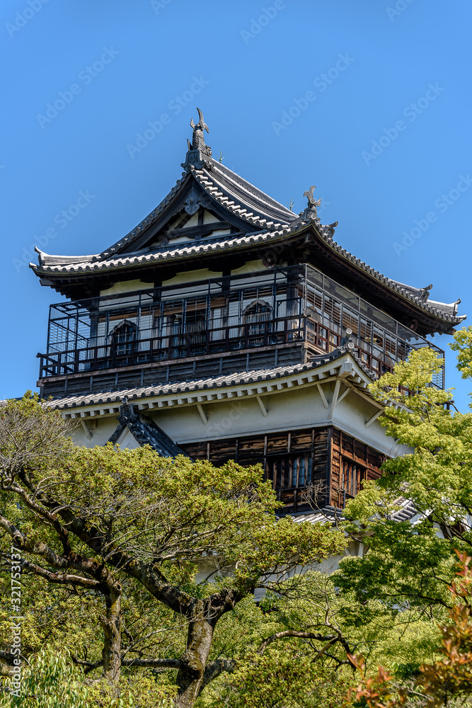 Hiroshima castle with nice weather, clear blue sky Hiroshima castle with nice weather, clear blue sky