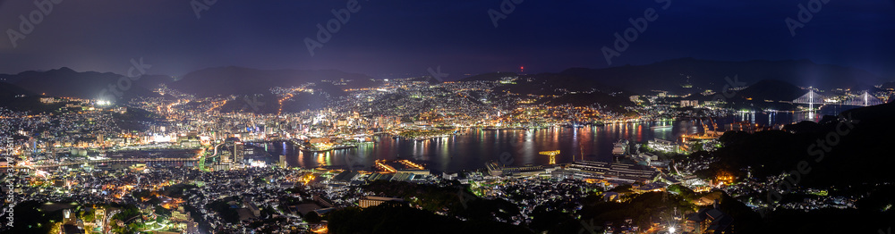 Nagasaki night landscape from the mount Inasa