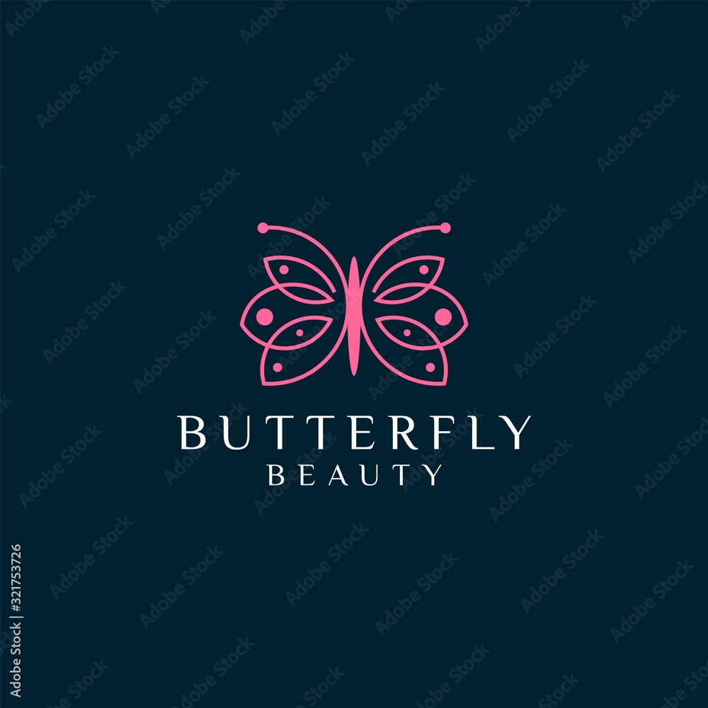 Butterfly Vector Abstract logo design / Letter B Butterfly  Beauty graphic illustration