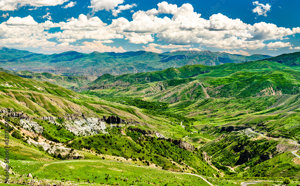 Landscape of Caucasia at Vardenyats Pass in Armenia