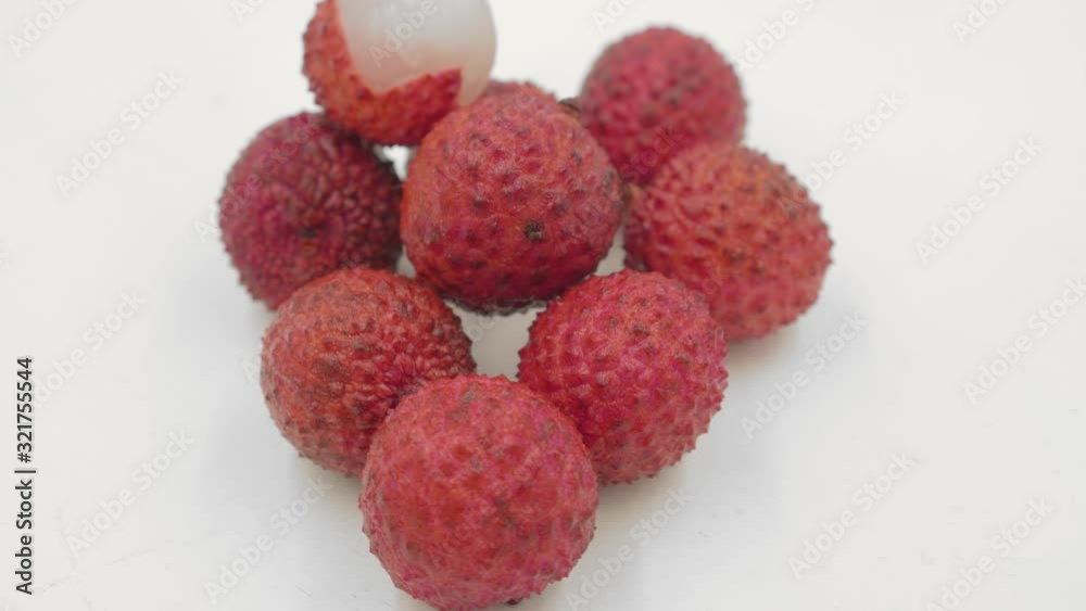 close up shot of delicious Lychees display On A White plate / Litchi Lichee Lychee close up shot of delicious Lychees display On A White plate / Litchi Lichee Lychee
