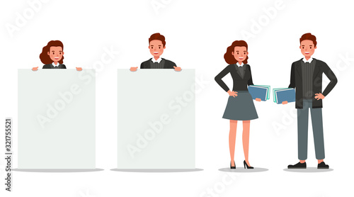 business people working in office character vector design. no44