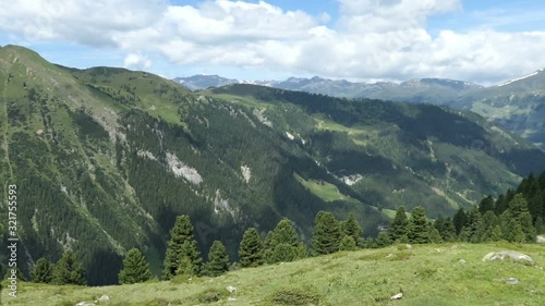 Aerial view of mountain peaks at high tauern nation park in austria Tirol. Summer time. photo