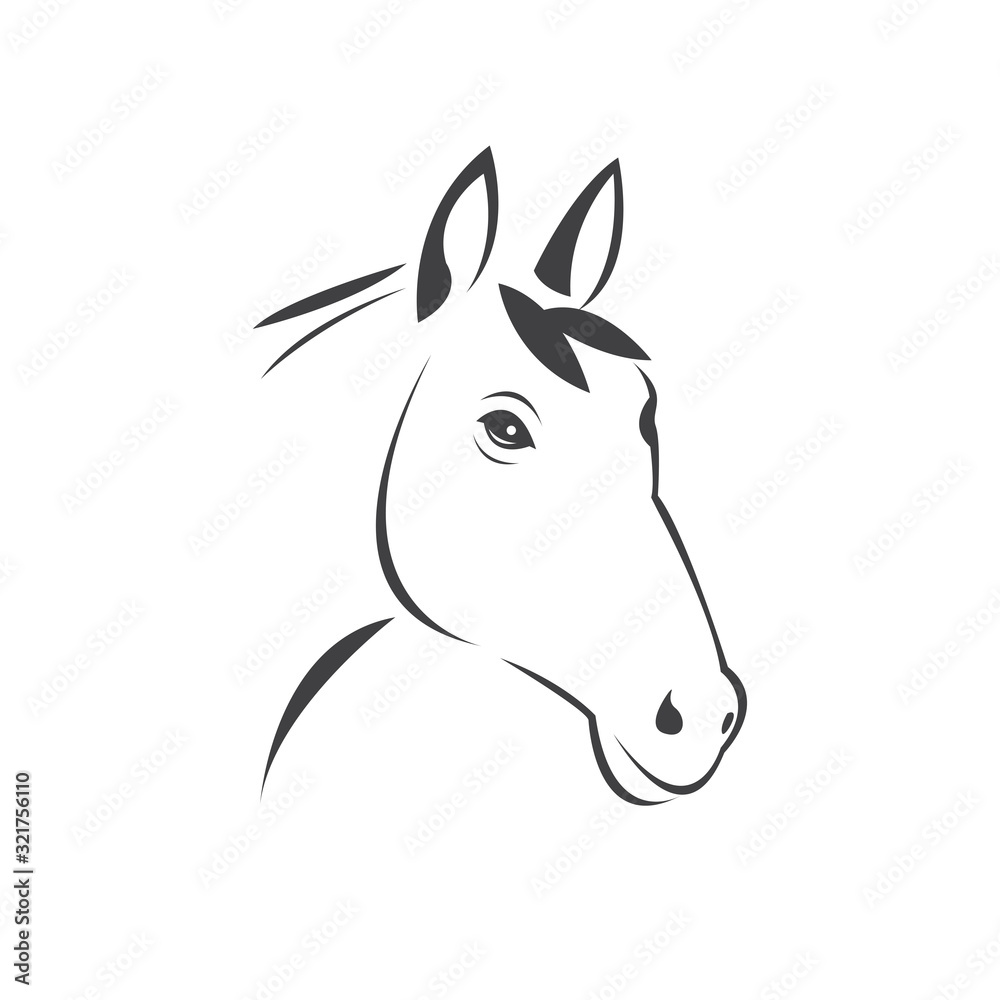 Vector head of horse black. Mammals. logo. icon. symbol. design. on white background Vector head of horse black. Mammals. logo. icon. symbol. design. on white background