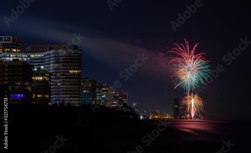 Miami Beach with Fireworks