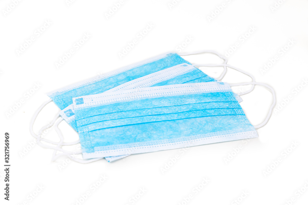 Surgical face mask for protection against germs on white background Surgical face mask for protection against germs on white background