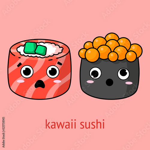 kawaii sushi illustration