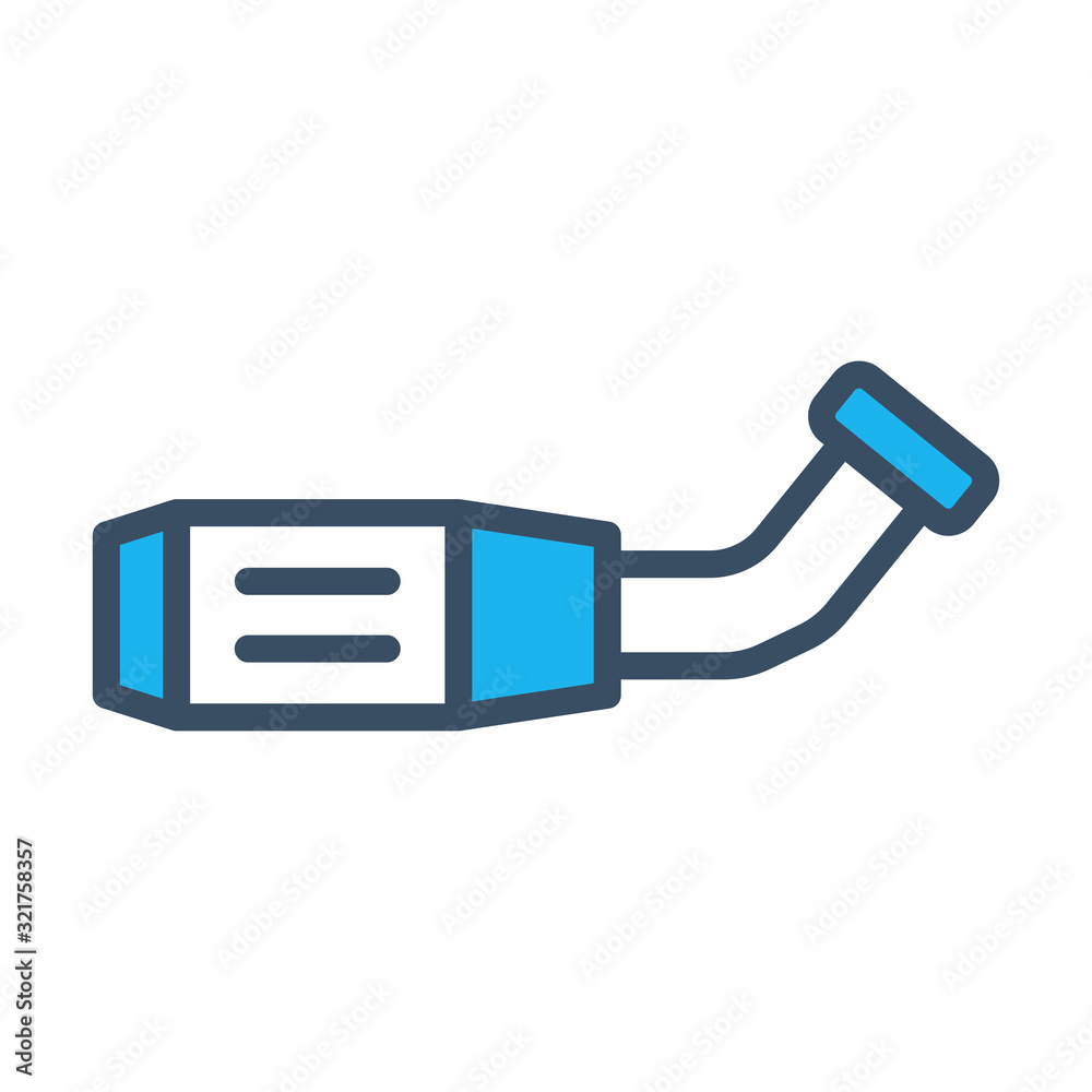 Exhaust pipe icon color fill style Exhaust pipe icon color fill style